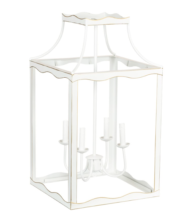 Soft White & Gold Large Lantern