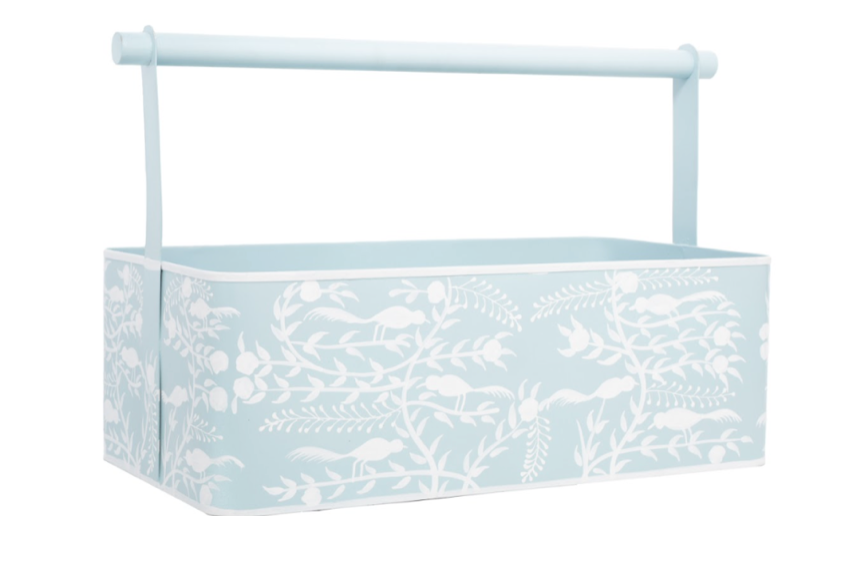 Soft Blue Chinoiserie Garden Caddy