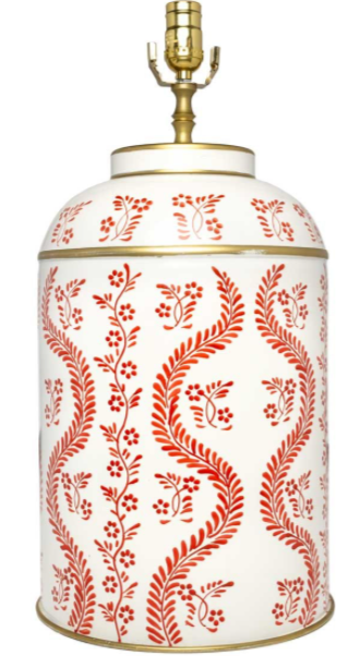 IKat Red & White Tea Caddy Lamp