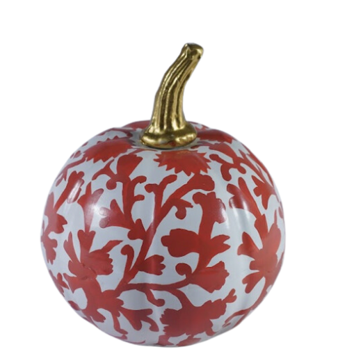 Rusty Red Floral Pumpkin