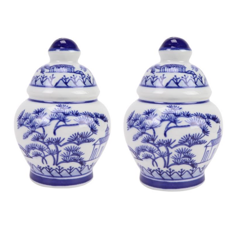 Floral and Village Salt and Pepper Shaker