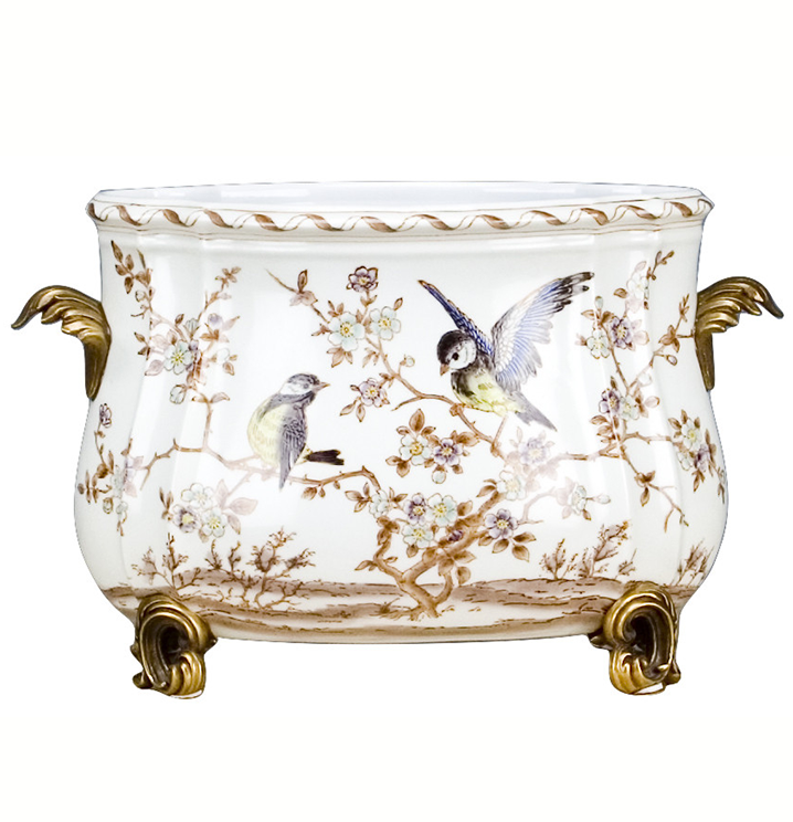 Ormolu Song Bird Planter