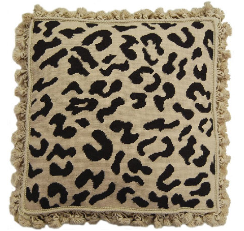 Dark Brown Leopard Pillow