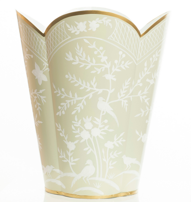 Soft Green & White Chinoiserie Tissue Holder