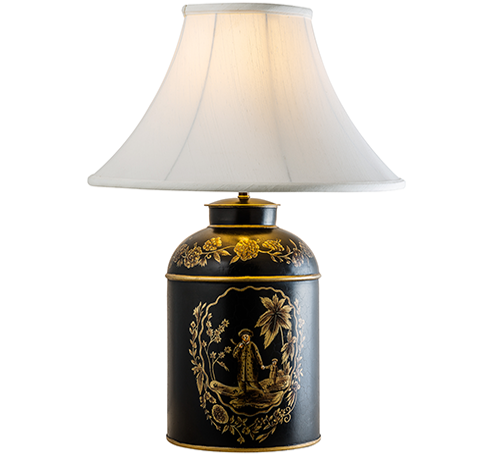 Wonderful Black Gold Tea Caddy Lamp