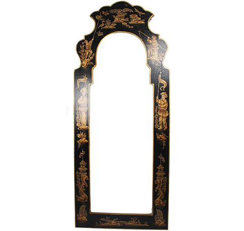 Black and Gold Narrow Figurine Mirror