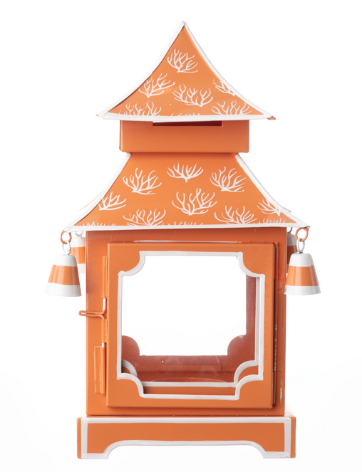 Beautiful coral/white medium pagoda