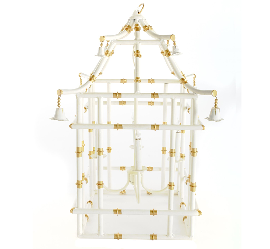 Ivory & Gold Bamboo Lantern