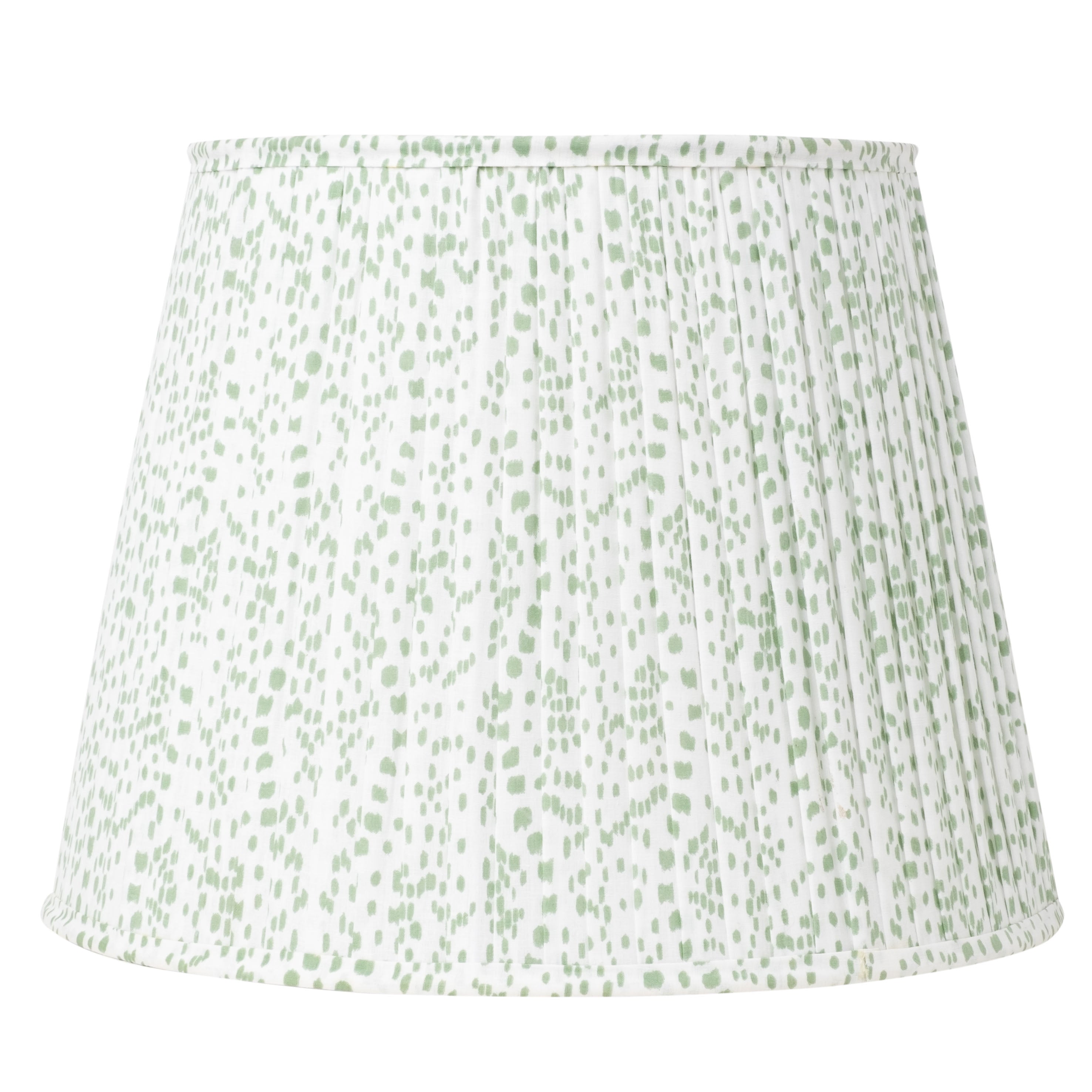 Fabulous pleated handblocked celadon/white lampshade