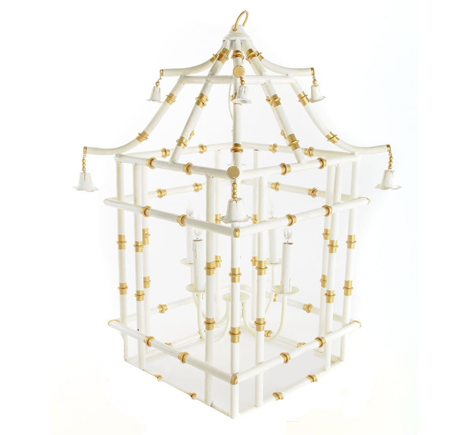 Ivory & Gold Bamboo Lantern