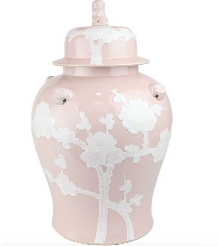 Pastel Pink Cherry Blossom Jar