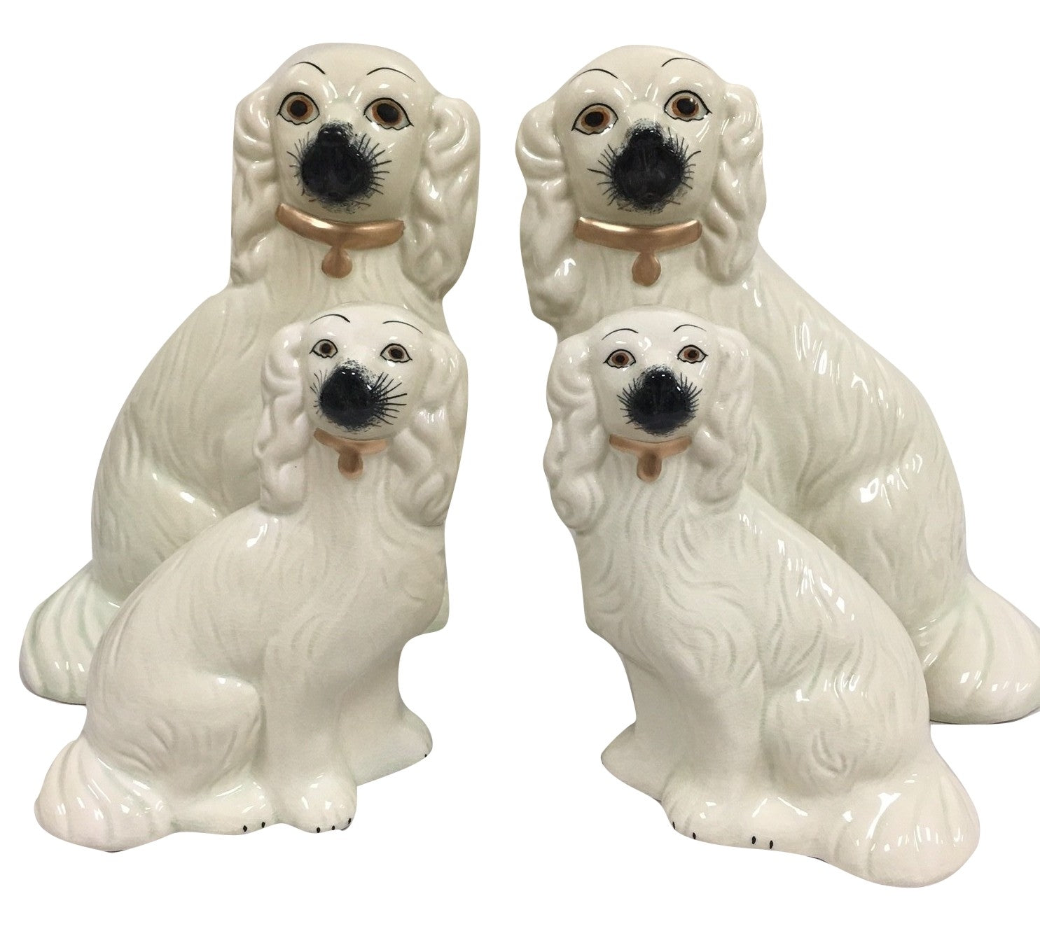 Staffordshire Dogs in Ivory and Gold (2 Sizes)