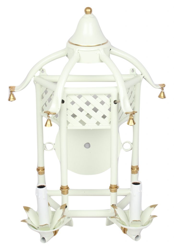 Pale Green & Gold Pagoda Sconce