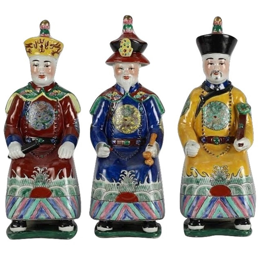 Multicolor TRIO OF SITTING EMPERORS