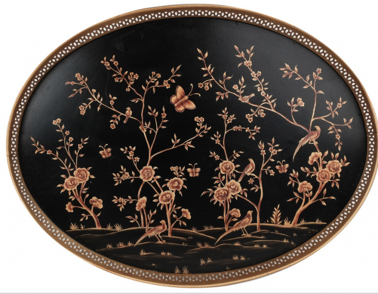 Black Round Pierced Tray