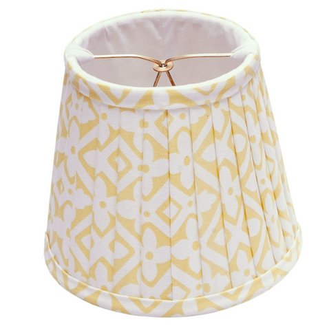 Beautiful new pleated lampshade in soft yellow/white