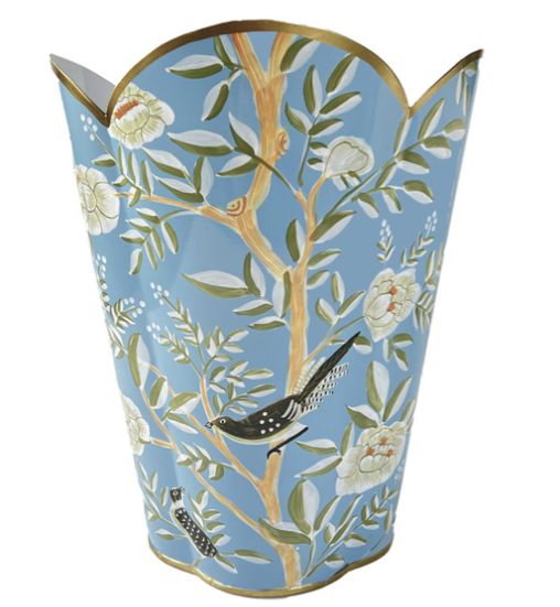 Blue CHINOISERIE WASTEPAPER BASKET