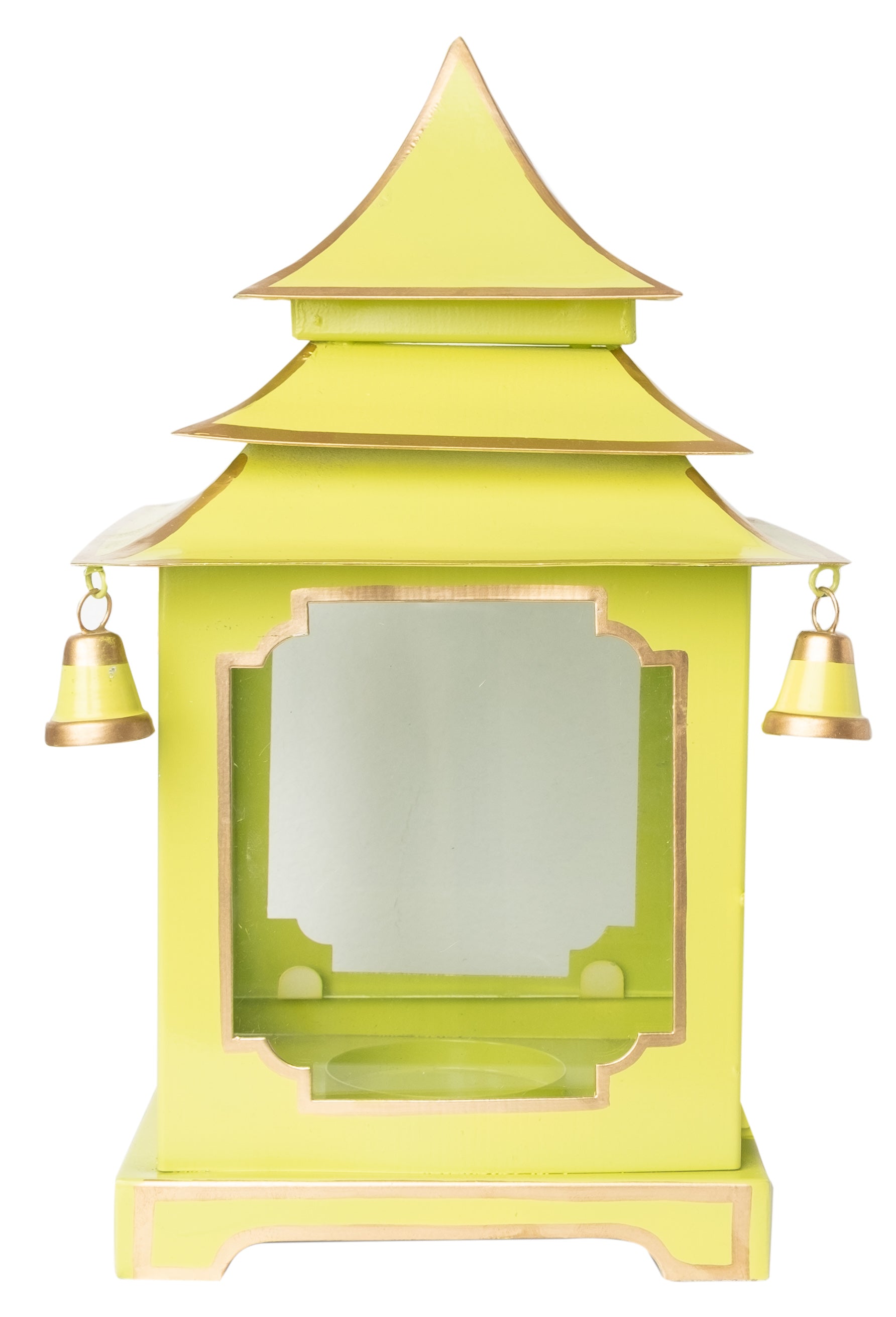 Citron Green & Gold Pagoda Lantern - Large