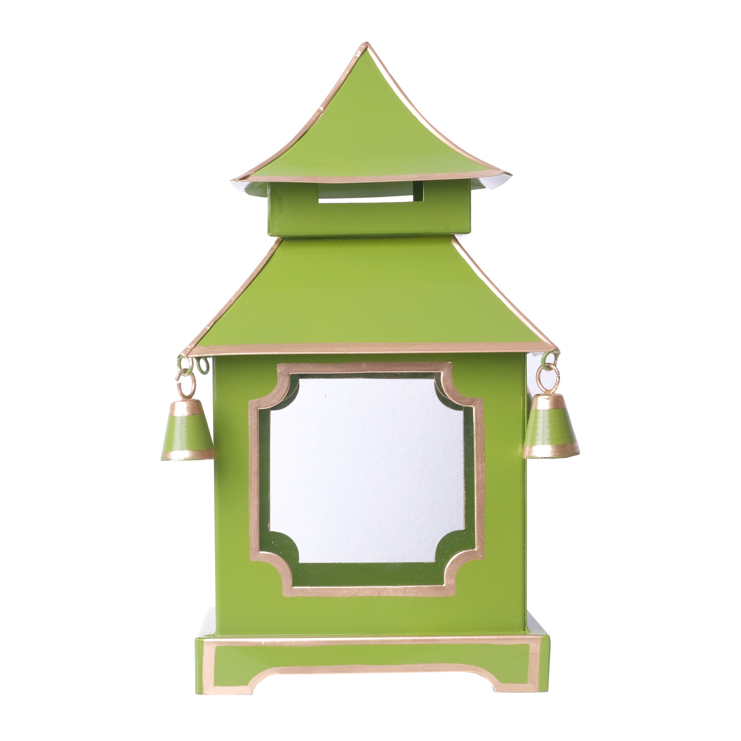 Mossy Green & Gold Pagoda Lantern - Large