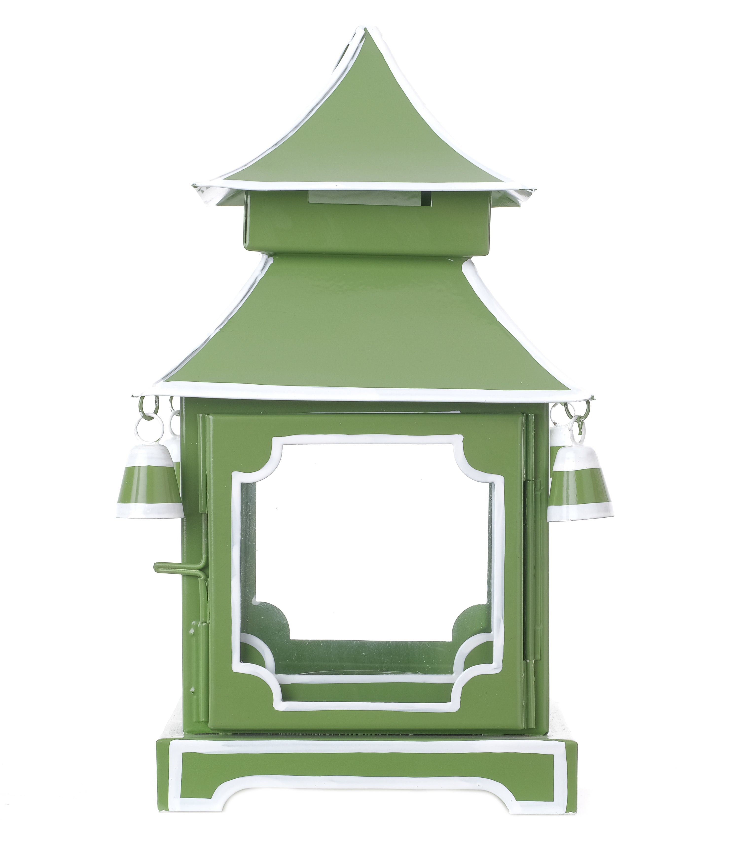 Beautiful mossy green/white medium pagoda hurricane