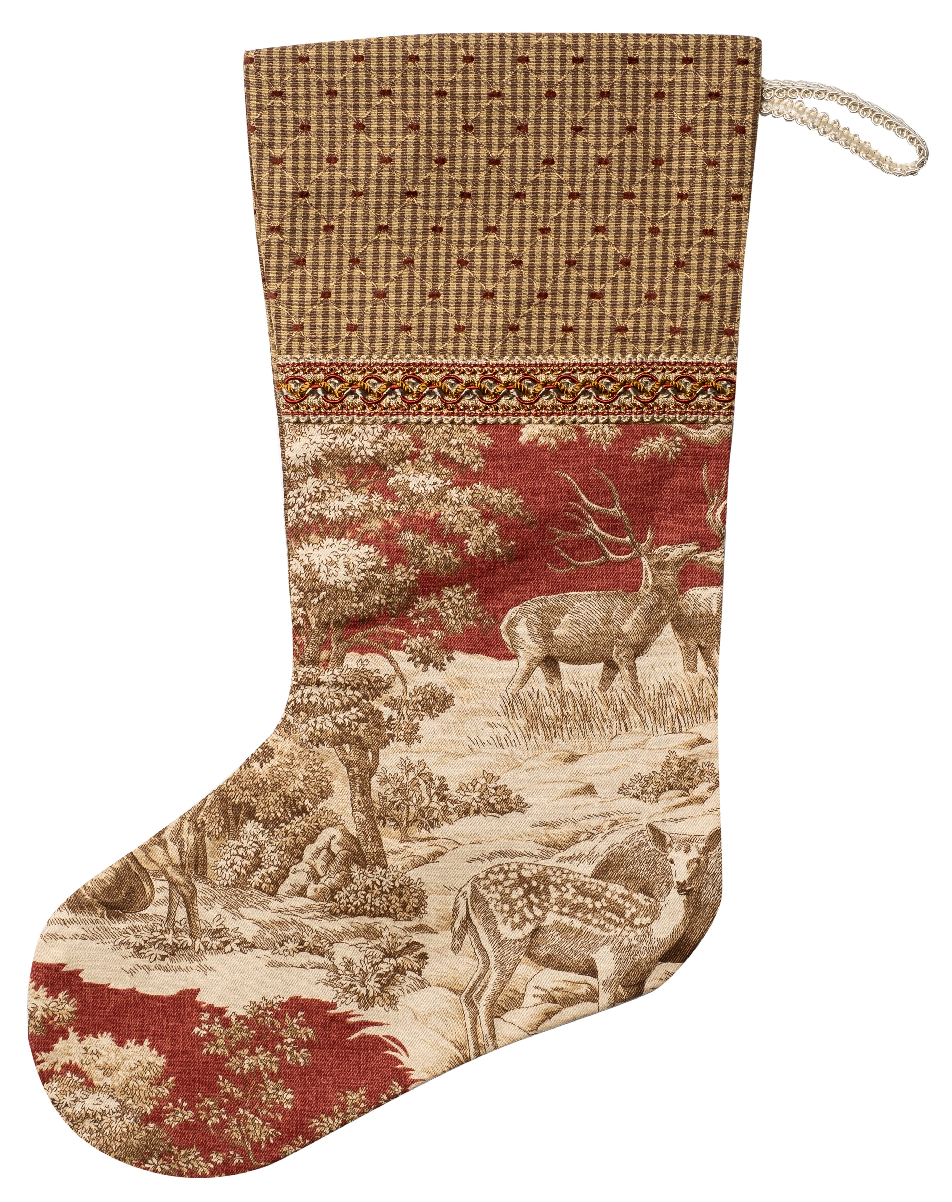 Red & Tan Deer Stocking 1