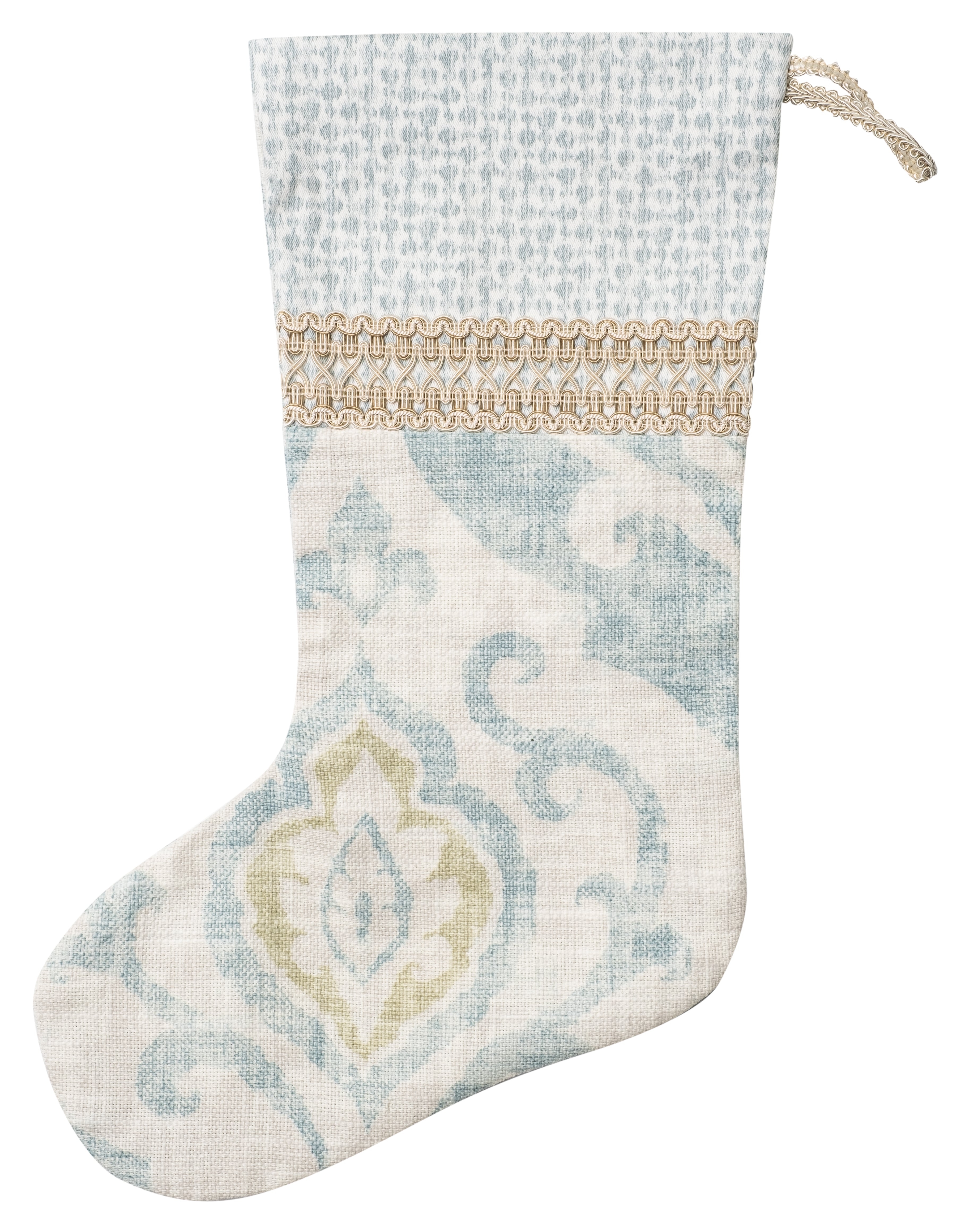 Pale Blue & Trellis Stocking