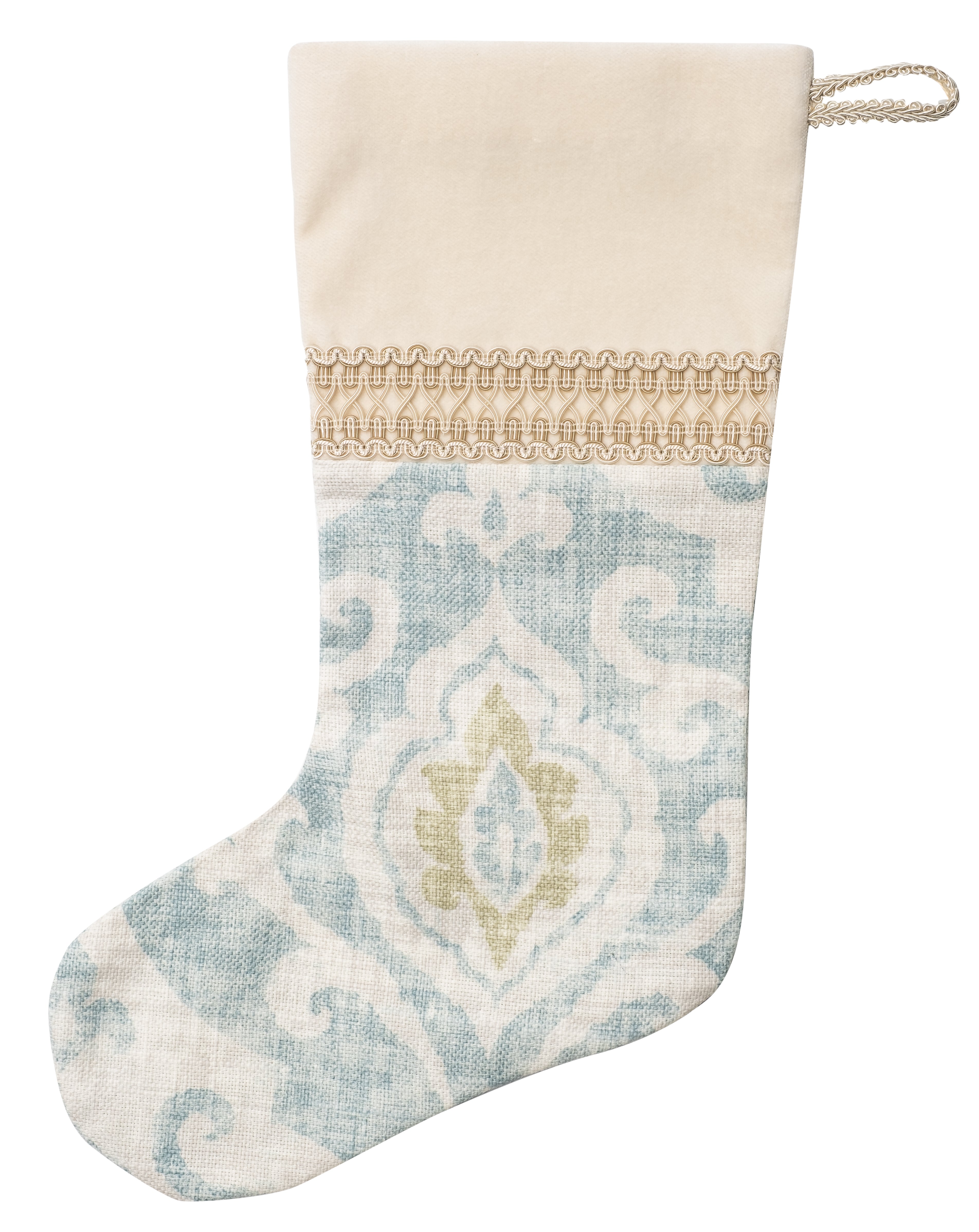 Pale Blue Velvet Stocking