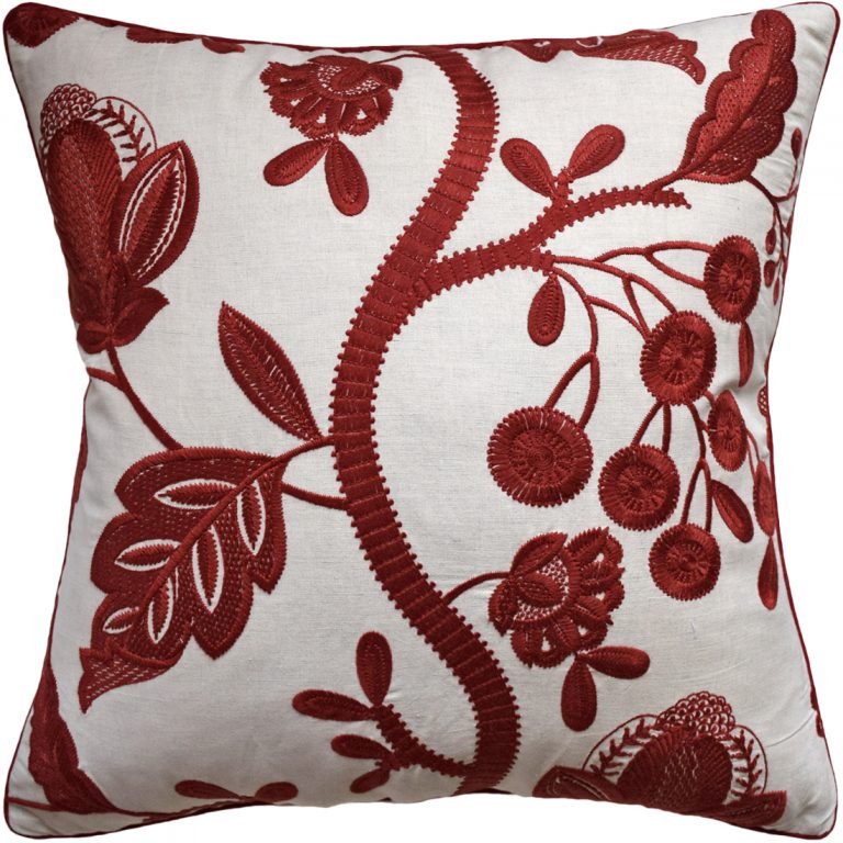 Alladale Embroidery Red Pillow