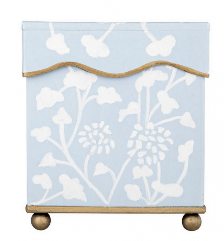 Pale Blue Spring Floral Tissue Holder