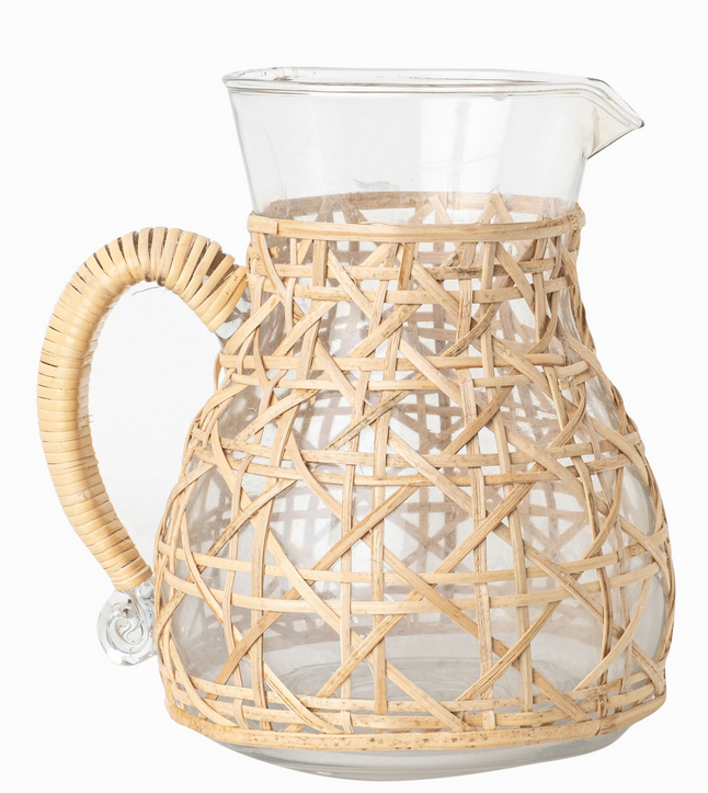 Palmetto Glass Wicker Pitcher