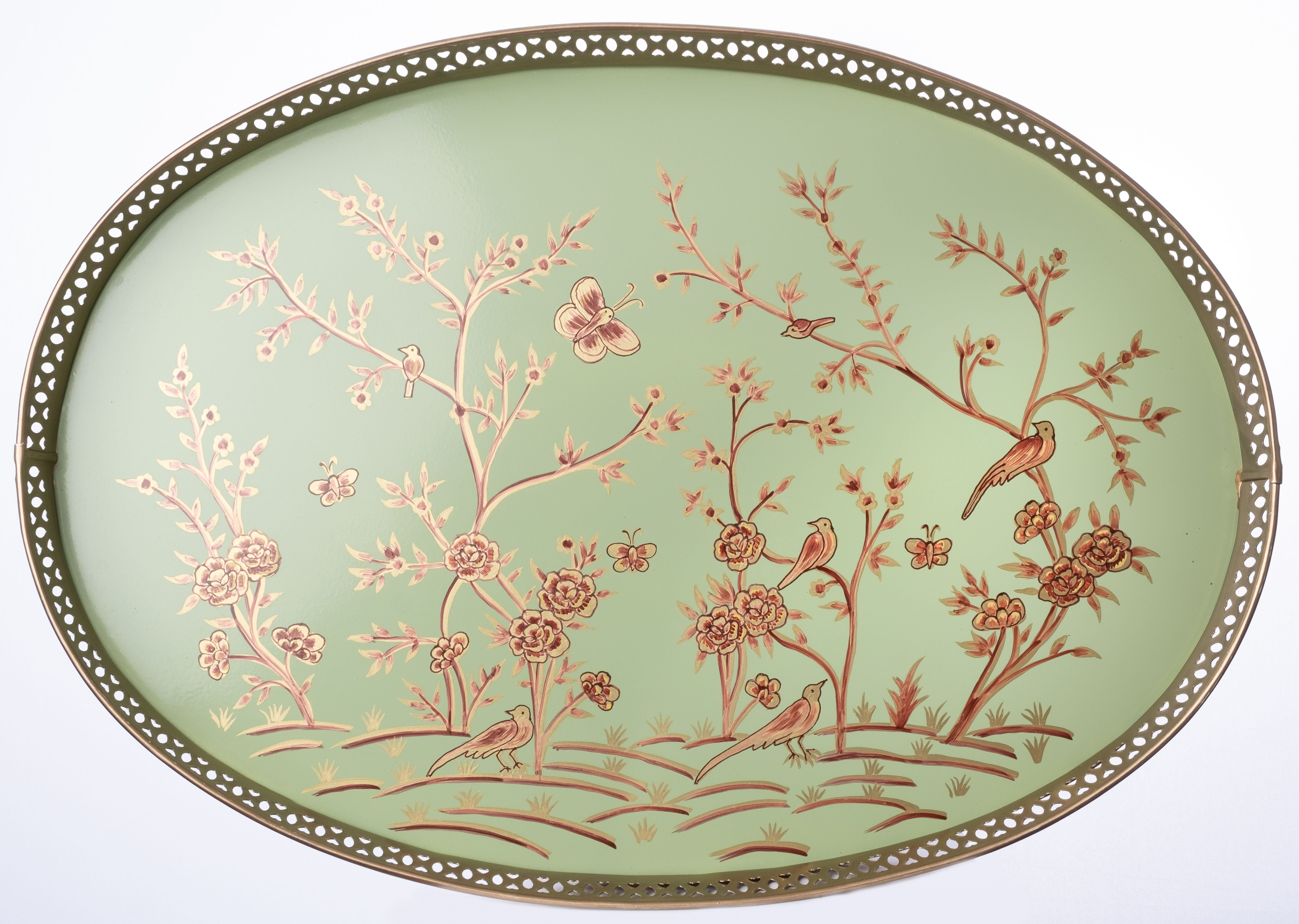 Celadon Green Round Pierced Tray