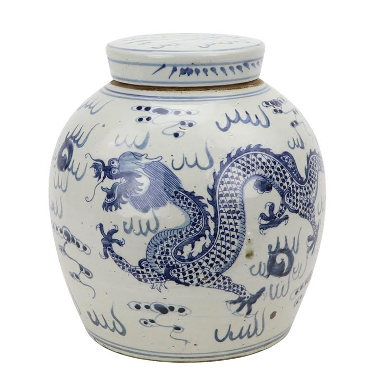 Mid Size Dragon Flat Top Jar