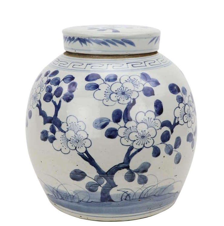 Floral Flat Top Jar