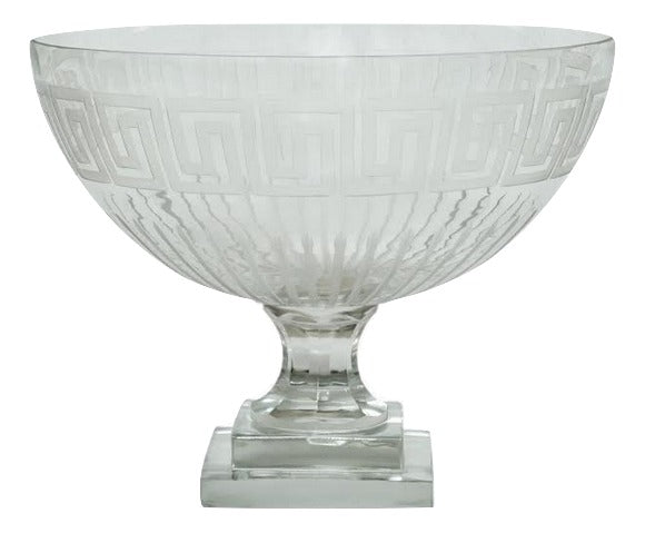 Etched Greek Key Bowl