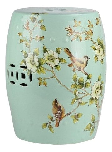 Celadon Chinoiserie Garden Seat