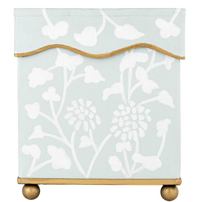 Pale Green Spring Floral Tissue Holder