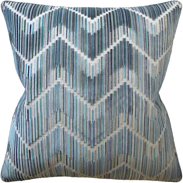 Chevron Velvet Aqua Pillow