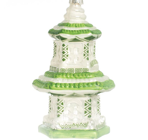 Green & White Pagoda II Ornament