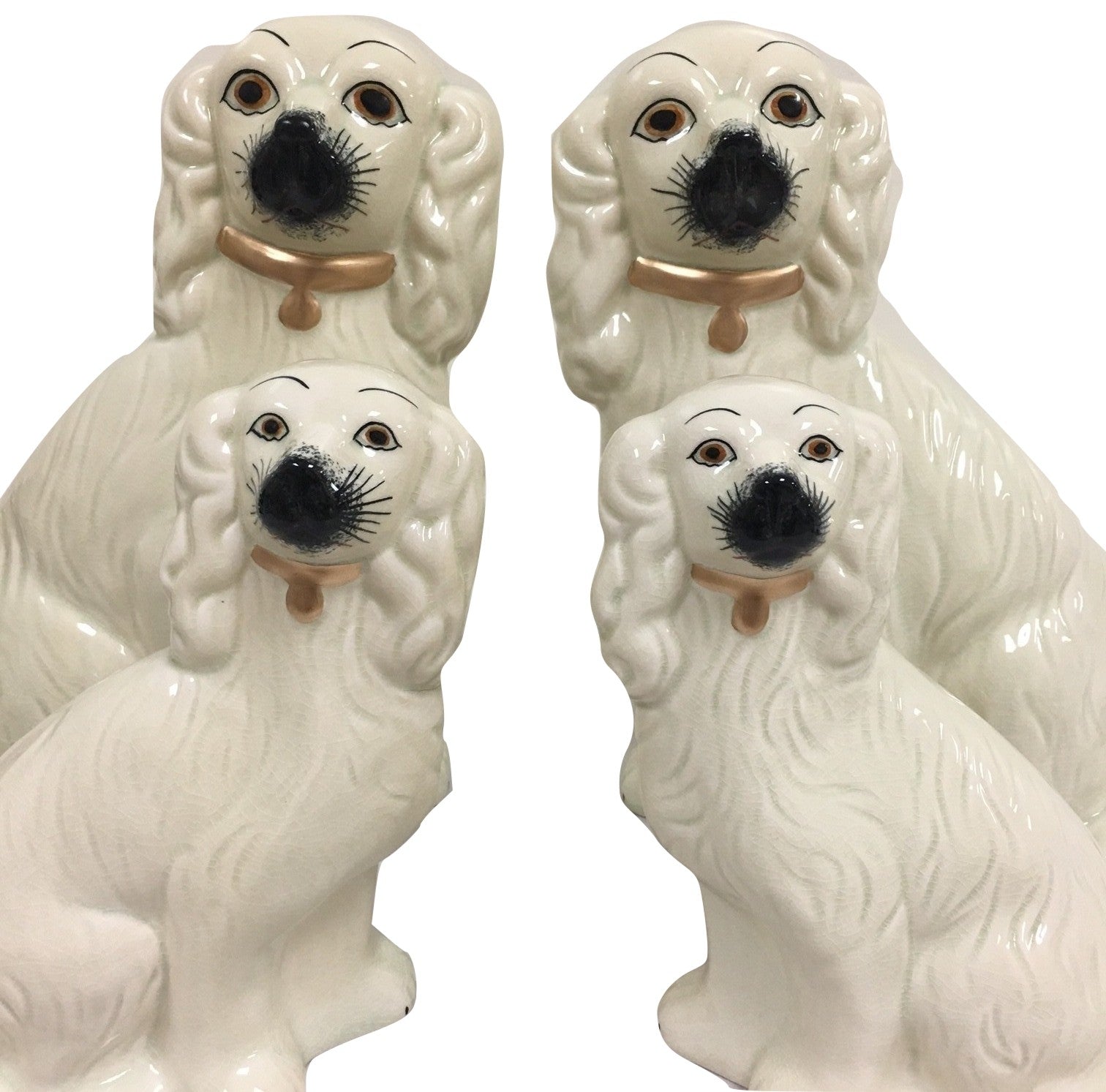 Staffordshire Dogs in Ivory and Gold (2 Sizes)