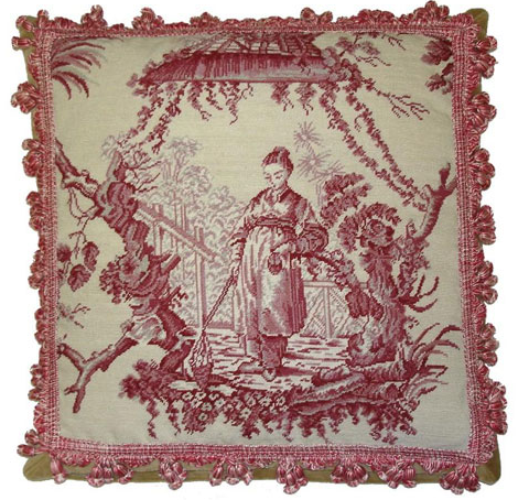 Chinoiserie Woman Red 1 Pillow