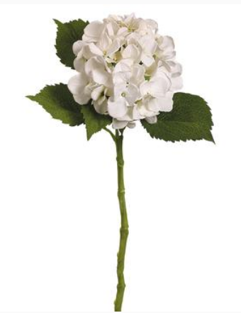 White Lifelike Hydrangea Stems (Box of 12)