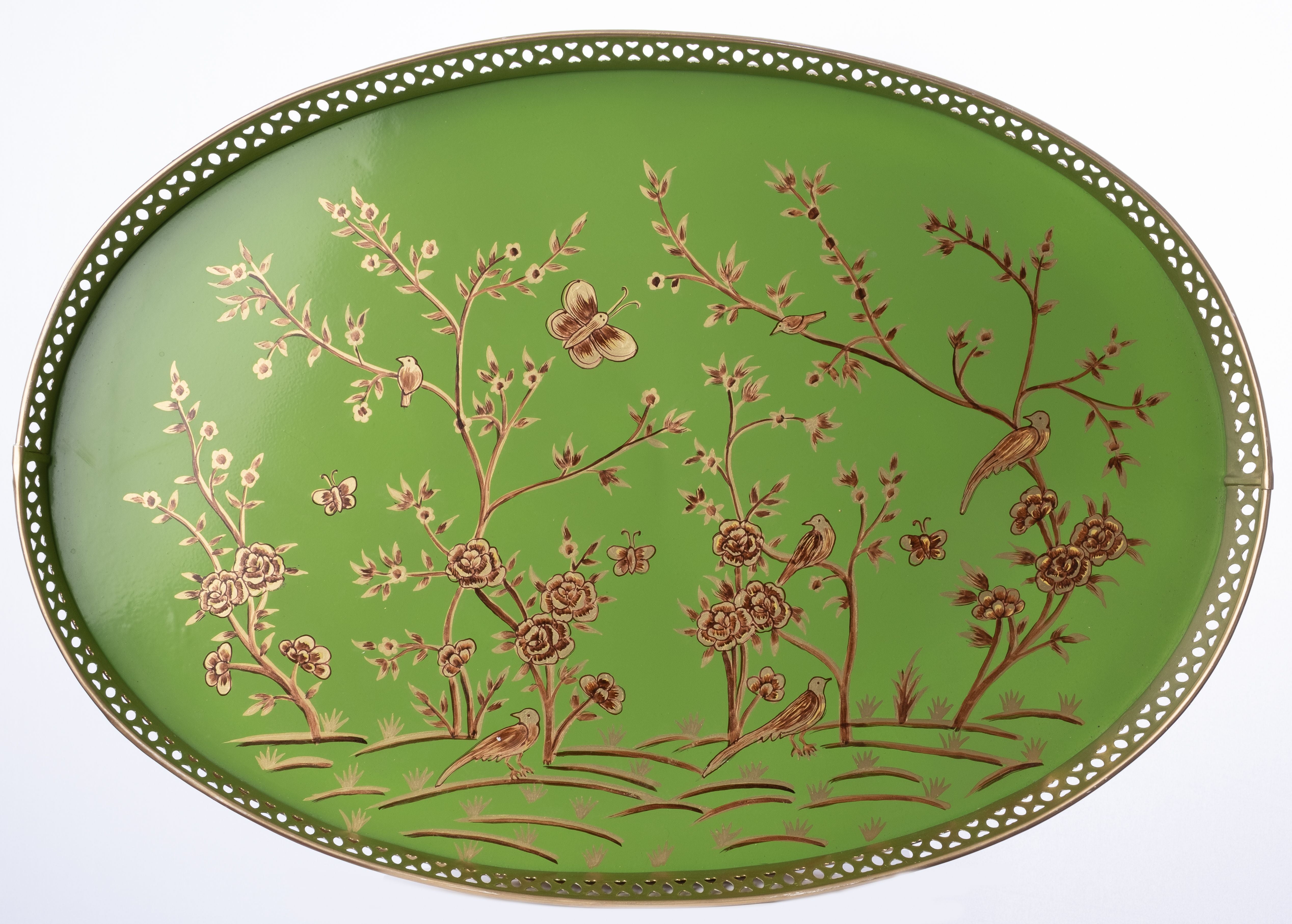 Moss Green Round Pierced Tray