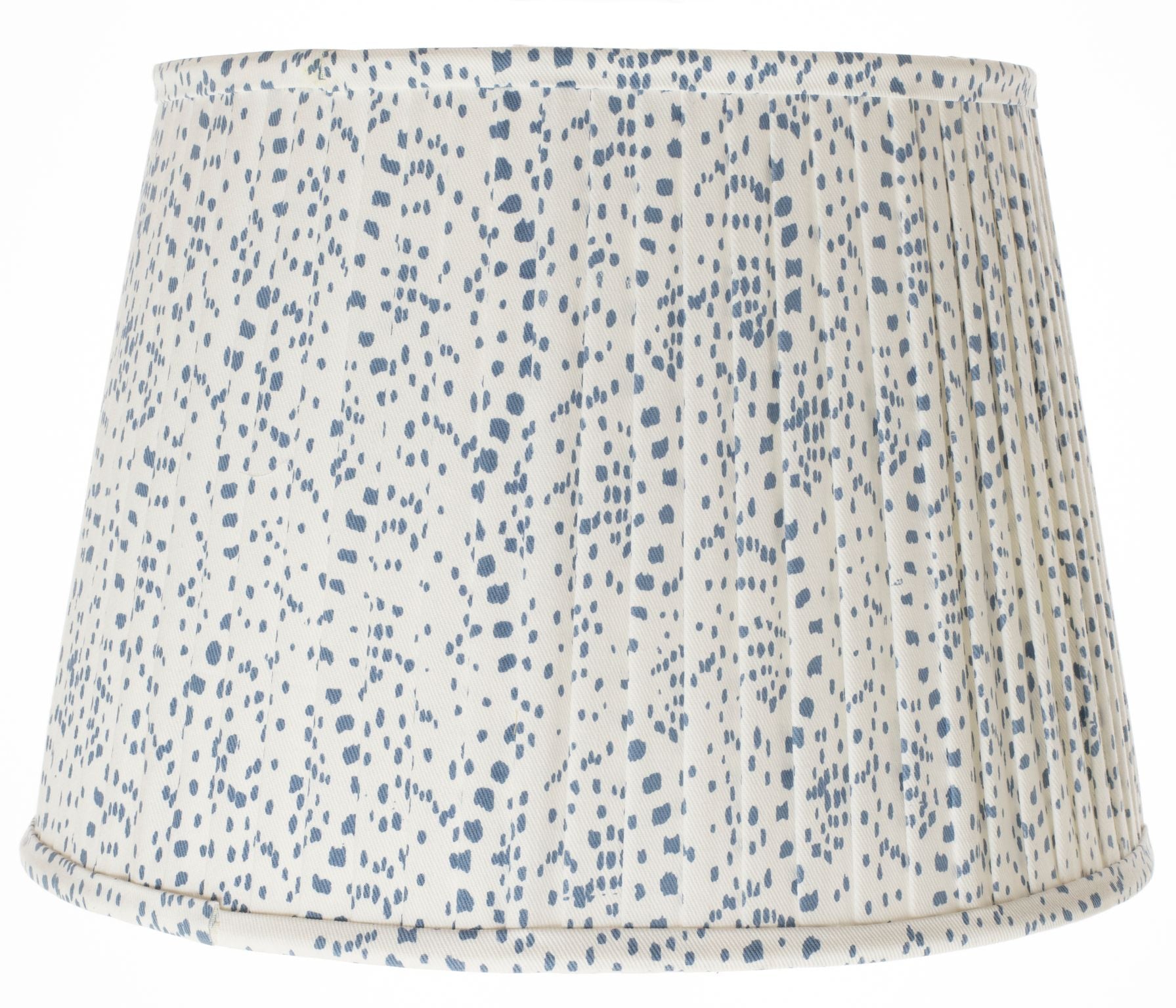 Stunning new pleated navy dot lampshade