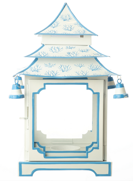 Beautiful coral light blue/white large pagoda