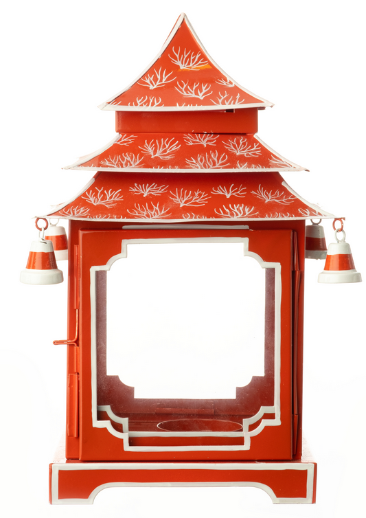 Beautiful coral red/white large pagoda