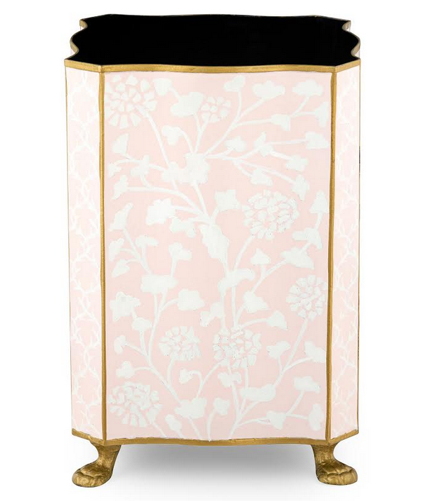 Pale Pink Spring Floral Wastepaper Basket