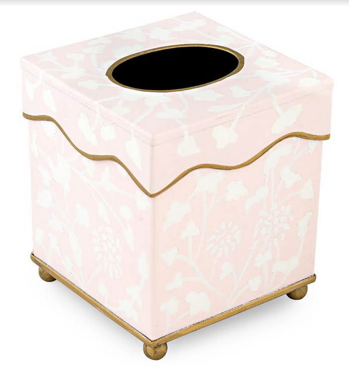 Pale Pink Spring Floral Tissue Holder