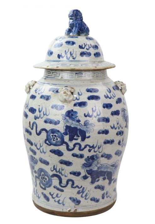 Chunky Antiqued Foo Dog Jar