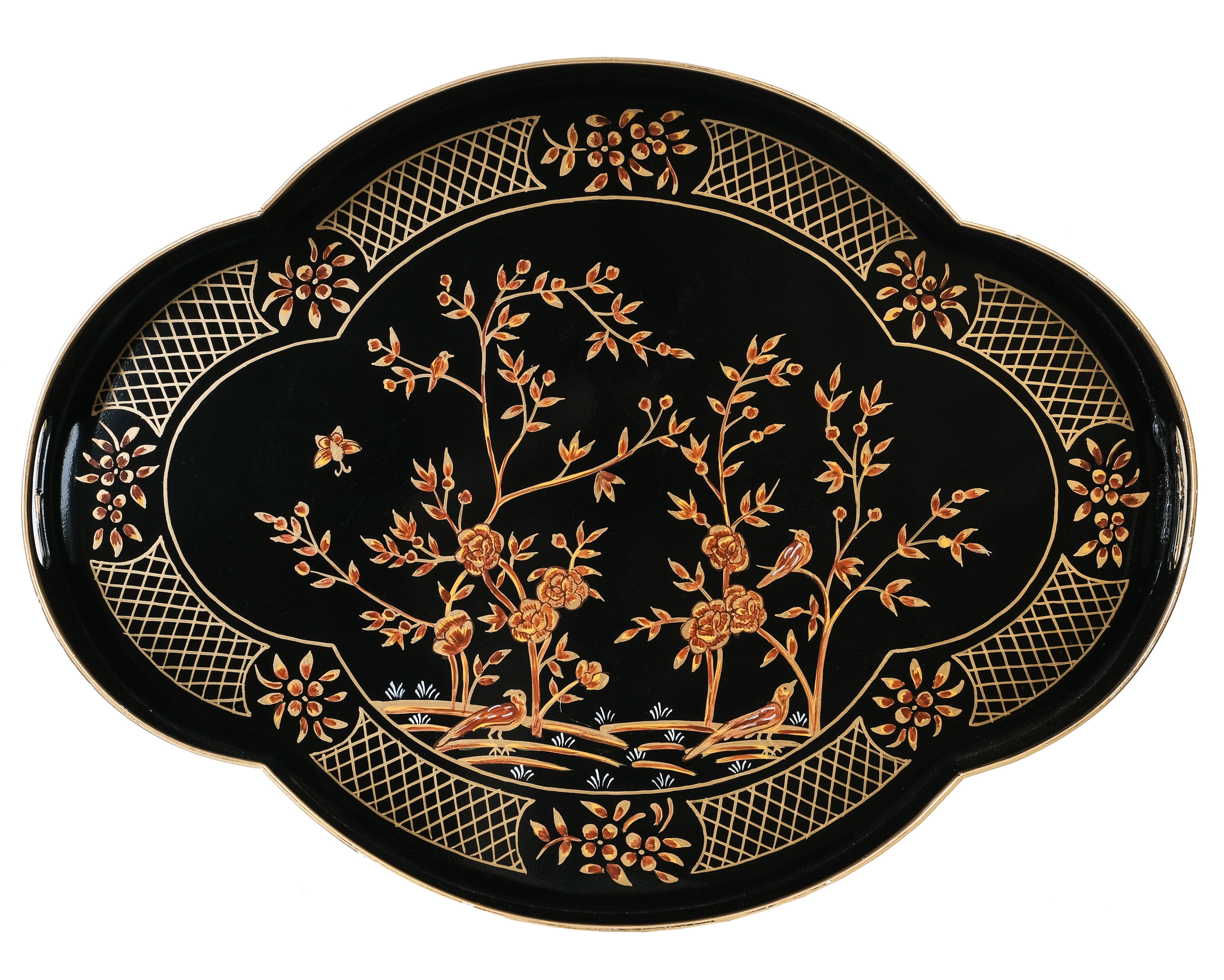 Black Scalloped Tray