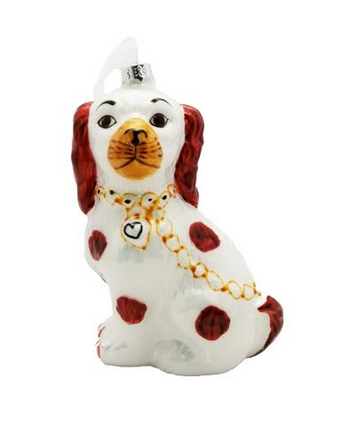 Red & White Staffordshire Dog Ornament